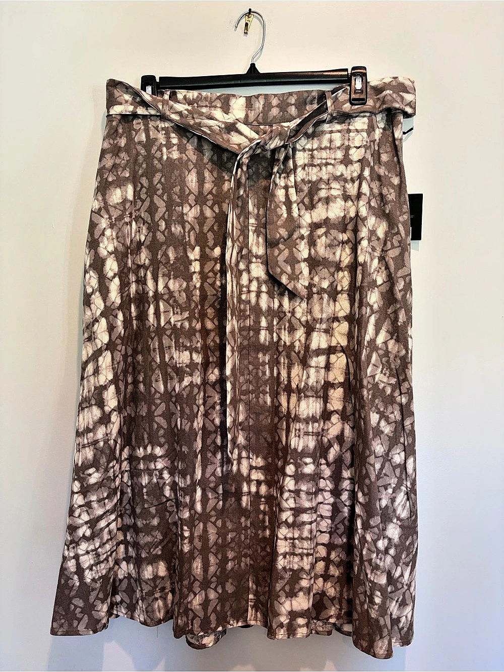 Simply Vera Wang Abstract Maxi Skirt Brown & Pink NWT